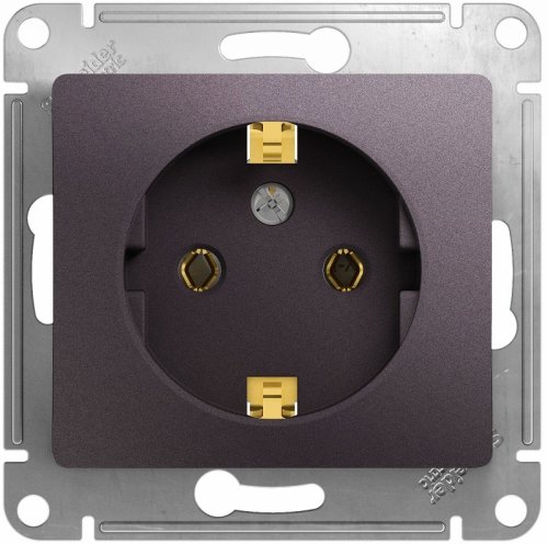 Розетка с заземлением без рамки Systeme Electric Glossa 1-м. сиреневый туман картинка